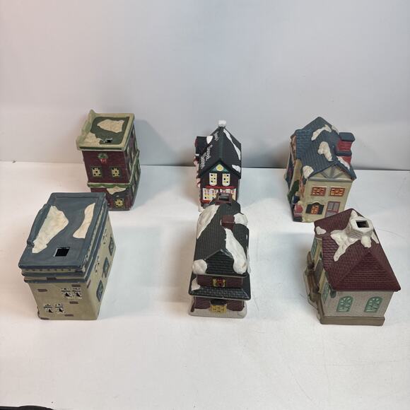 Vintage 1995 Collection Christmas Village (Lot Of 6) 6” Winter Snow Village - Picture 2 of 16